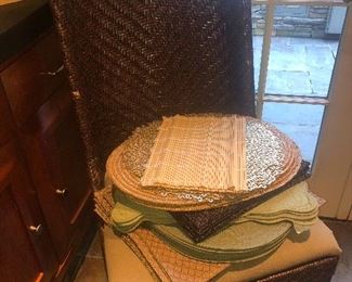 RATTAN DINING CHAIRS & LINENS