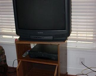 TV and cabinet, with DVD and Video player