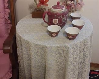 Chinese tea set and tea table