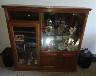 Lighted Curios cabinet with glass shelves