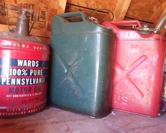 Vintage US gas cans