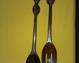 Wooden salad spoons