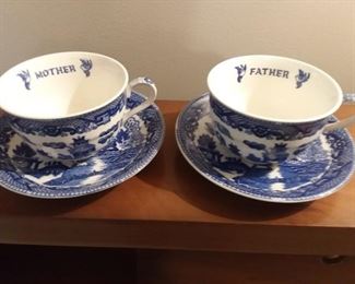Japan Mother Father cups and saucers