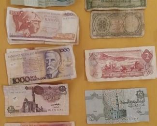 Vintage foreign monies 