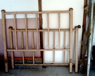 Antique brass bed, comes with rails and etc. Needs to be stripped and polished.