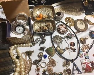 Loaded Jewelry Case - Pearls, Watch Rings, Earrings, Necklaces, Bracelets and more
