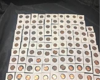108 Different One Cent Coins Incl Seven Indian Heads