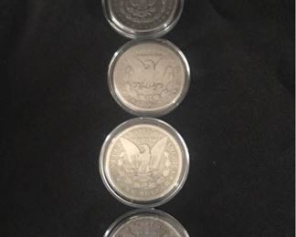 Four US Silver Dollars 1800s