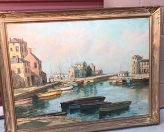 H Hanley at the Dock H315 Painting on Canvas