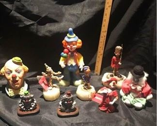 Variety of Collectible Clowns