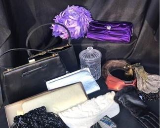 Vintage Handbags, Hat, and Gloves