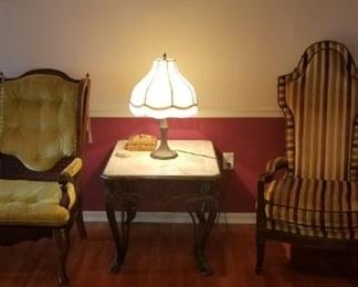 MARBLE TOP END TABLE