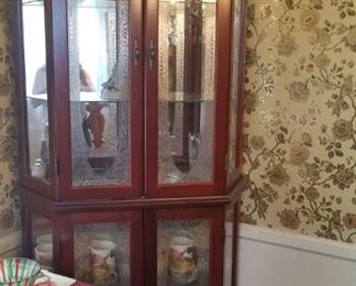 2 MATCHING CURIO CABINETS