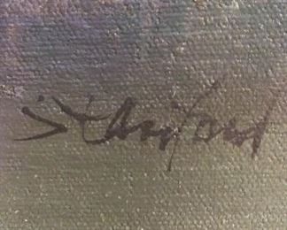 G.Stanford Paris Cityscape Mid-Century Oil Painting