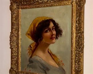 Oil painting by Adolfo Ferraguti Visconti (1850-1924)