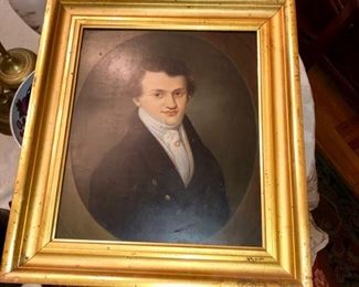German oil miniature painting c.1825