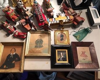 Fine Collection of miniature folk art portraits