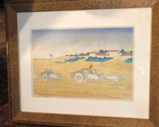 Charles William Bartlett (1860-1940) woodblock print