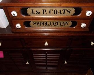 J&P Coats' Spool Cotton 2 drawer cabinet.
