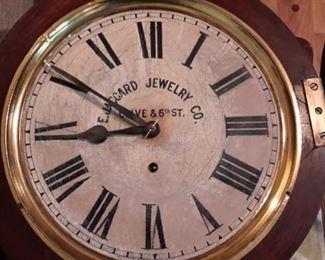 E Jaccard Jewelry Co. wall clock.