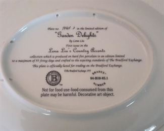 The Bradford Exchange Lena Lui's "Garden Delights" limited edition plate.