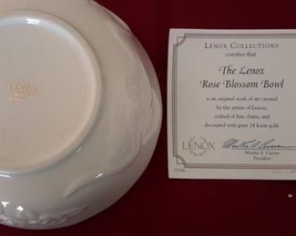 Lenox Rose Bowl with COA.