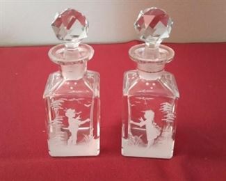 Two beautiful crystal perfume bottles
