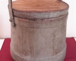 Antique primitive firkin sugar bucket, in excellent condition!
