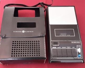 Vintage General Electric tape recorder with leather cover, in excellent condition!