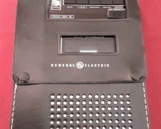 Vintage General Electric tape recorder with leather cover, in excellent condition!