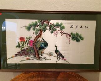 Framed Silk Embroidery Piece https://ctbids.com/#!/description/share/212884