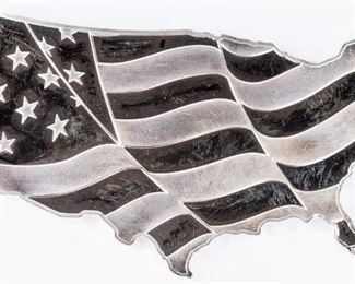 Lot 381 - Coin 5 Troy Ounces American Flag .999 Fine Silver