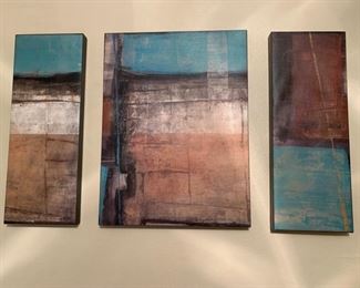 THREE PANEL WALL DECOR LOOKS GREAT OVER A BED