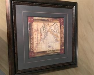 OLD WORLD MAP BEAUTIFULLY MATTED AND FRAMED