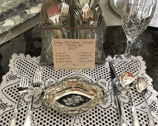 Vintage 1938 Silver Plate Flatware Debonair with Serving pcs