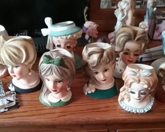 Antique Ceramic Head Vases