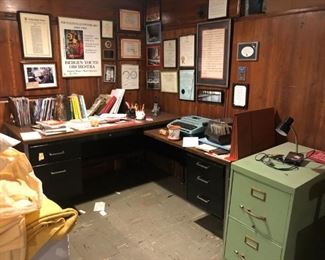 Desk, File Cabinet