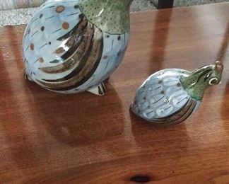 Vintage Tonala pottery birds