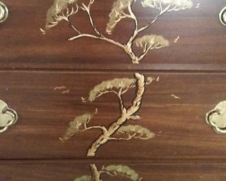 Jasper Cabinet Company Asian style secretary desk, china cabinet breakfront