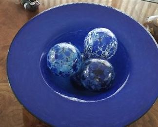 Blue glass ornaments