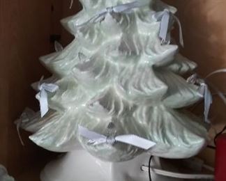Vintage ceramic lighted Christmas tree