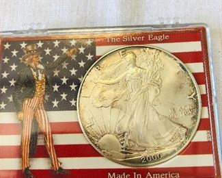 2000 $1 American Silver Eagle 1oz silver.