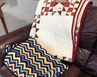 handmade quilt, wool afghan