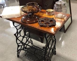 repurposed sewing machine table