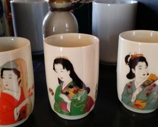 tbs tall geisha porcelain cups