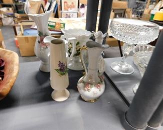 Assorted small ceramic bud vases