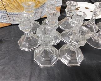 8 Assorted glass candle holders