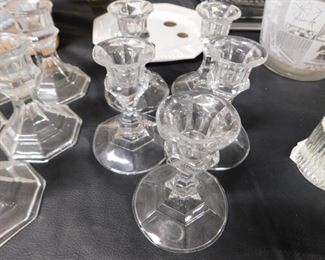 5 Assorted glass candle holders