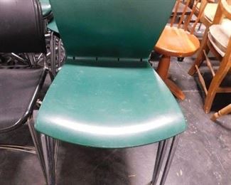 Thonet green stack chairs