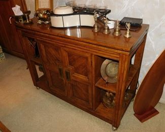 wood bar with casters